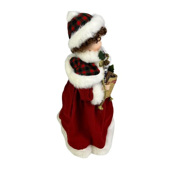 Vintage Christmas Caroler Tree Topper 15” Figurine 1998 Red Robe Holiday Decor - Picture 6 of 7